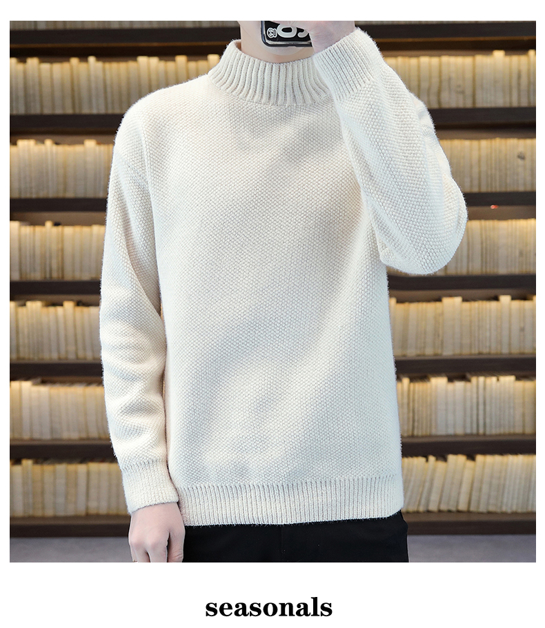 Mock-Neck Fleece Chenille Sweater