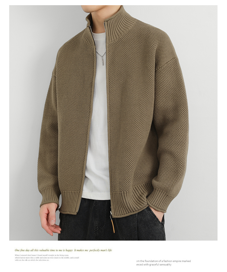 Cotton-Rich Knit Cardigan