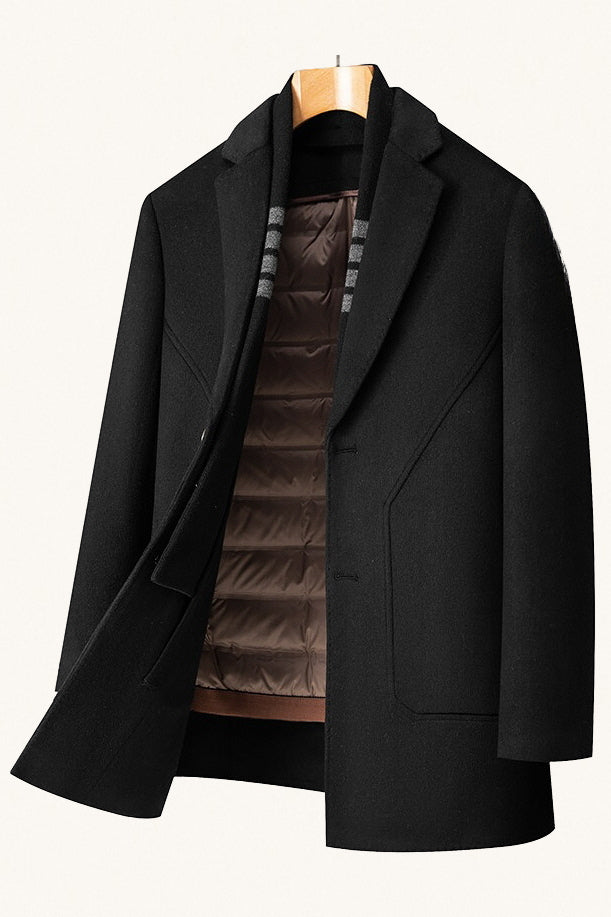 MONSEN Suitory Goose-Down Liner Wool Overcoat product image