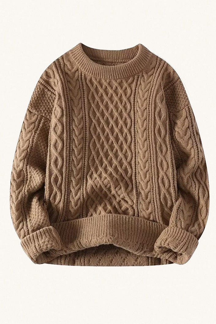 MONSEN Suitory Cable-Knit Crewneck Sweater in Wool product image