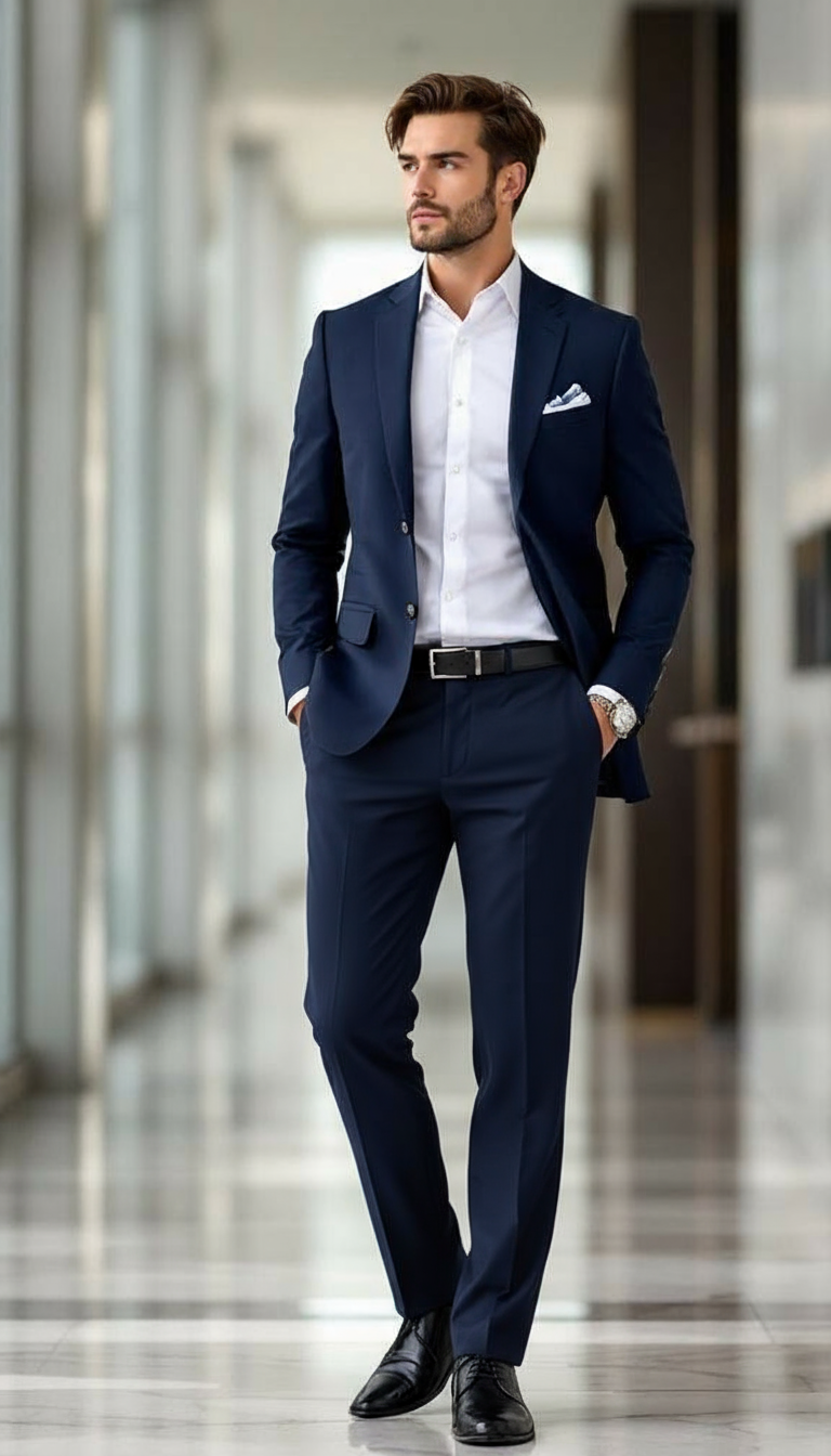 MONSEN Suitory Non-Iron Slim Trousers in Performance Blend product image