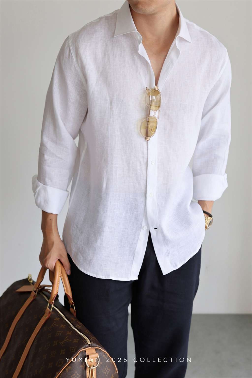 100% Linen Long-Sleeve Shirt