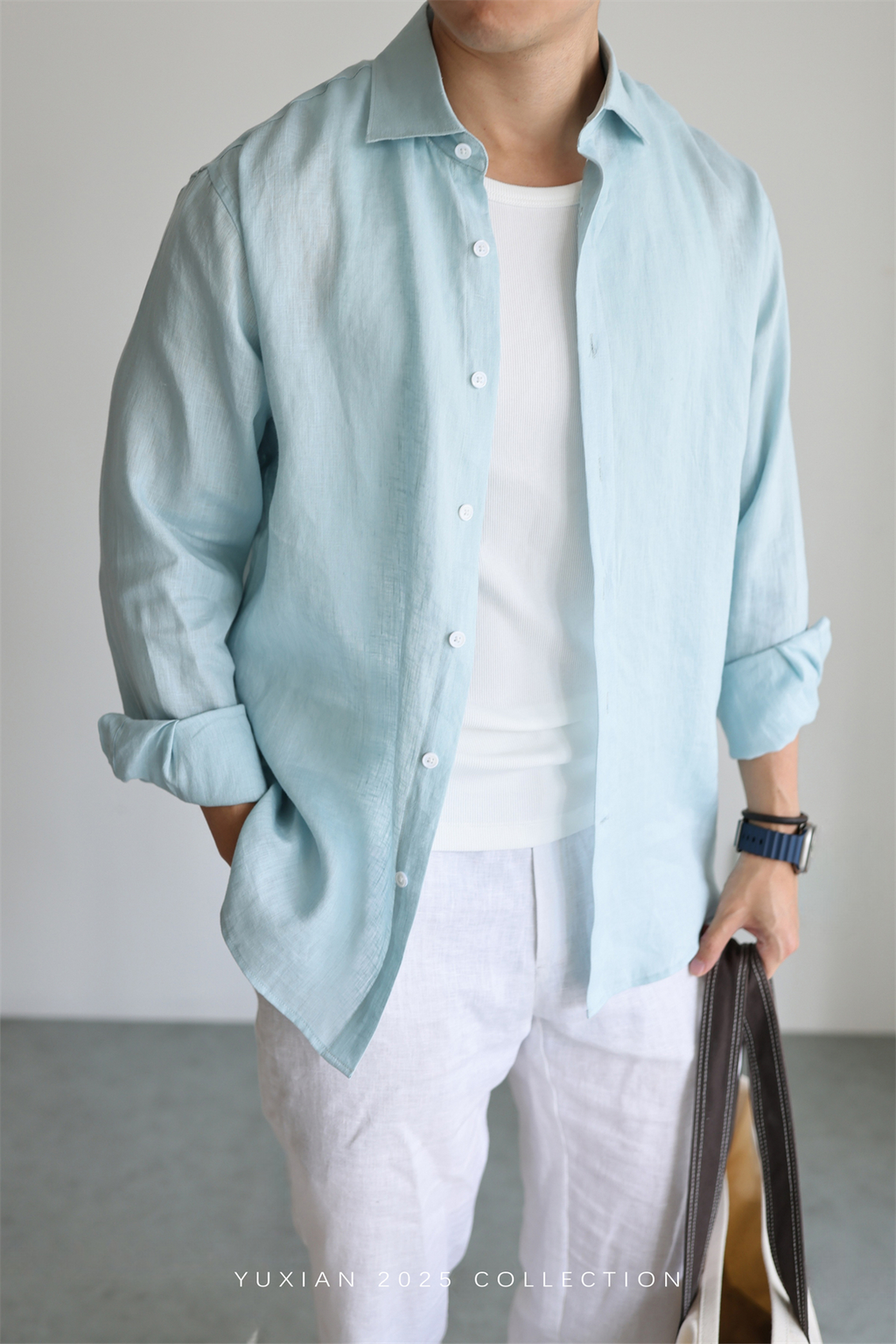100% Linen Long-Sleeve Shirt