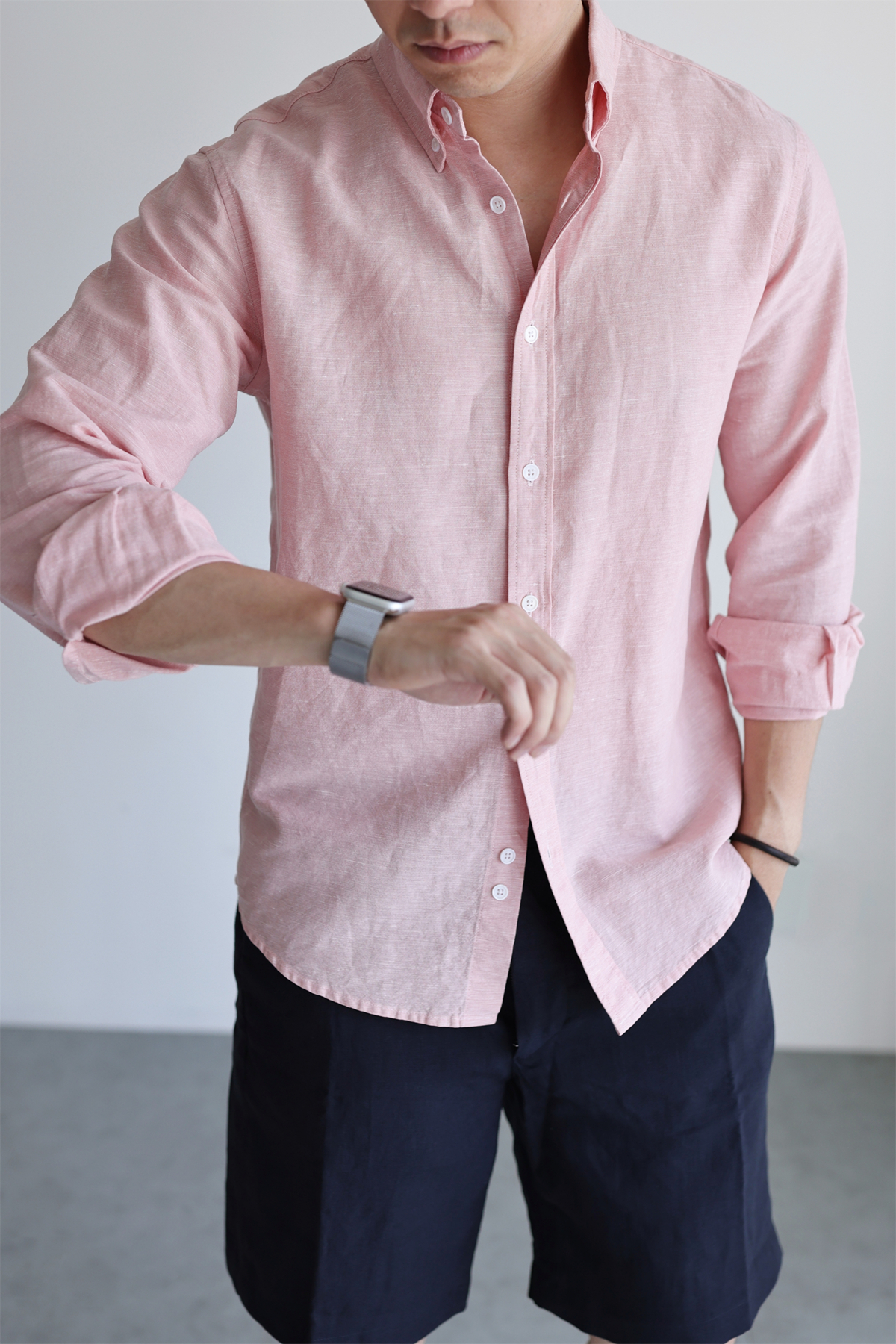 Linen-Cotton Yarn-Dyed Shirt