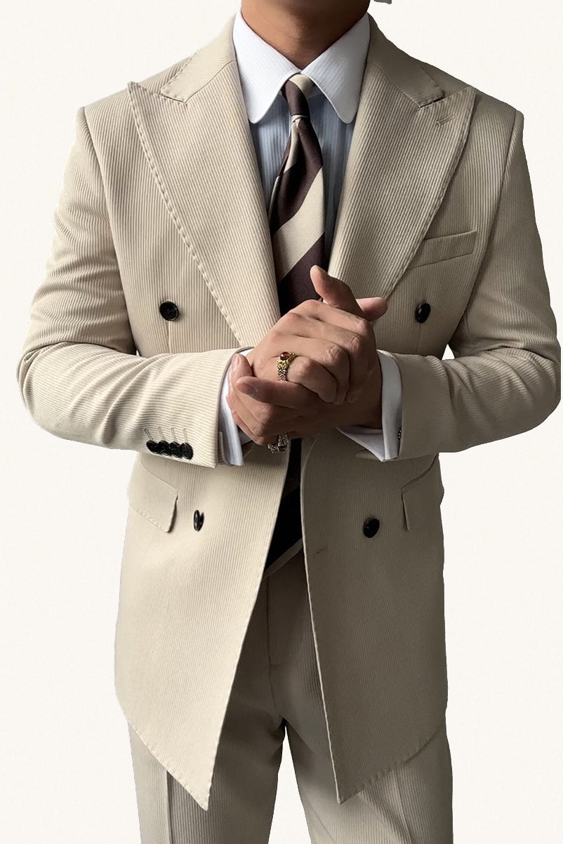 MONSEN Suitory Double-Breasted Striped Suit in Performance Blend product image