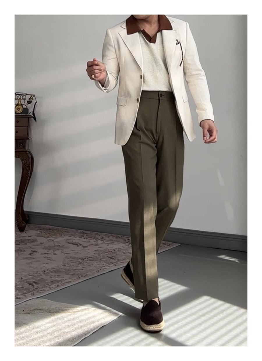 MONSEN Suitory Solid-Color Straight Pants in Performance Blend product image