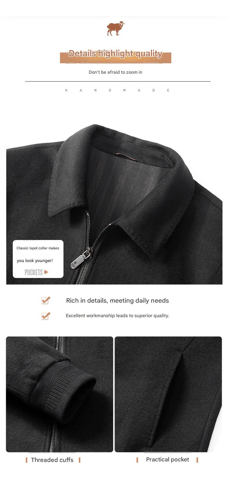 100% Wool Double-Faced Short Coat