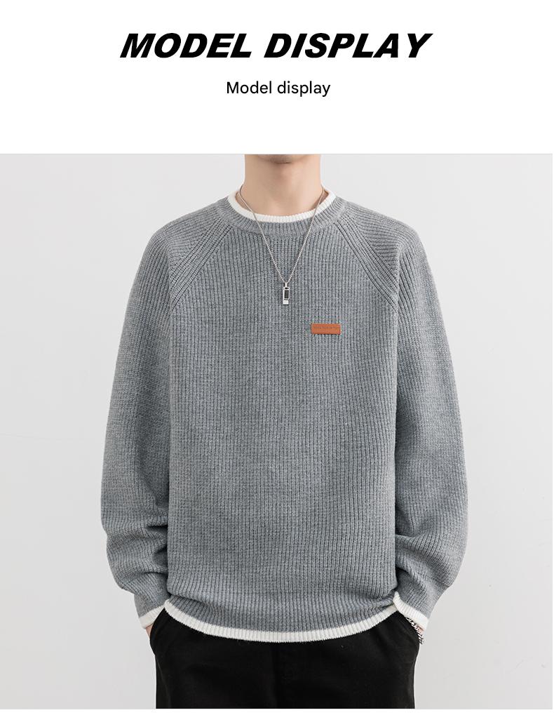 Faux Two-Piece Crewneck Sweater