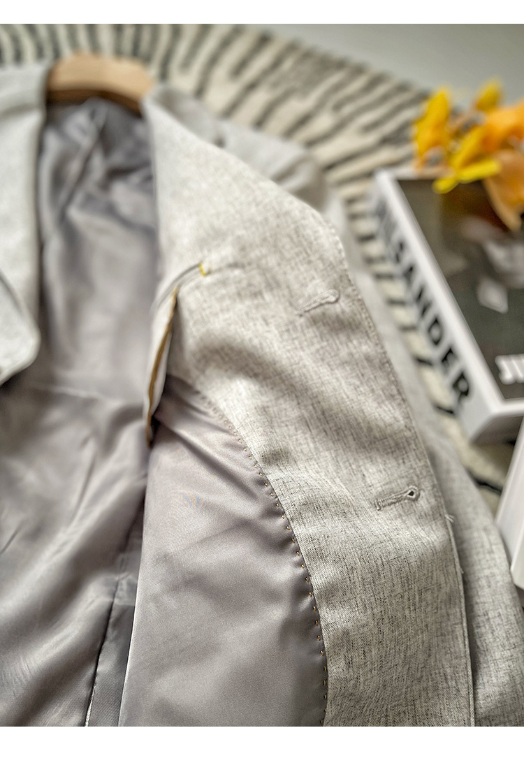 MONSEN Suitory Warm-Tone Italian Casual Blazer in Linen product image