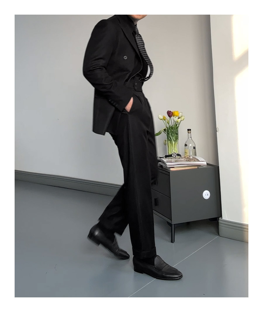 Black DB Peak-Lapel Suit