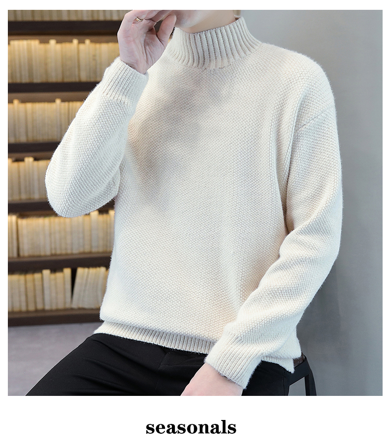 Mock-Neck Fleece Chenille Sweater