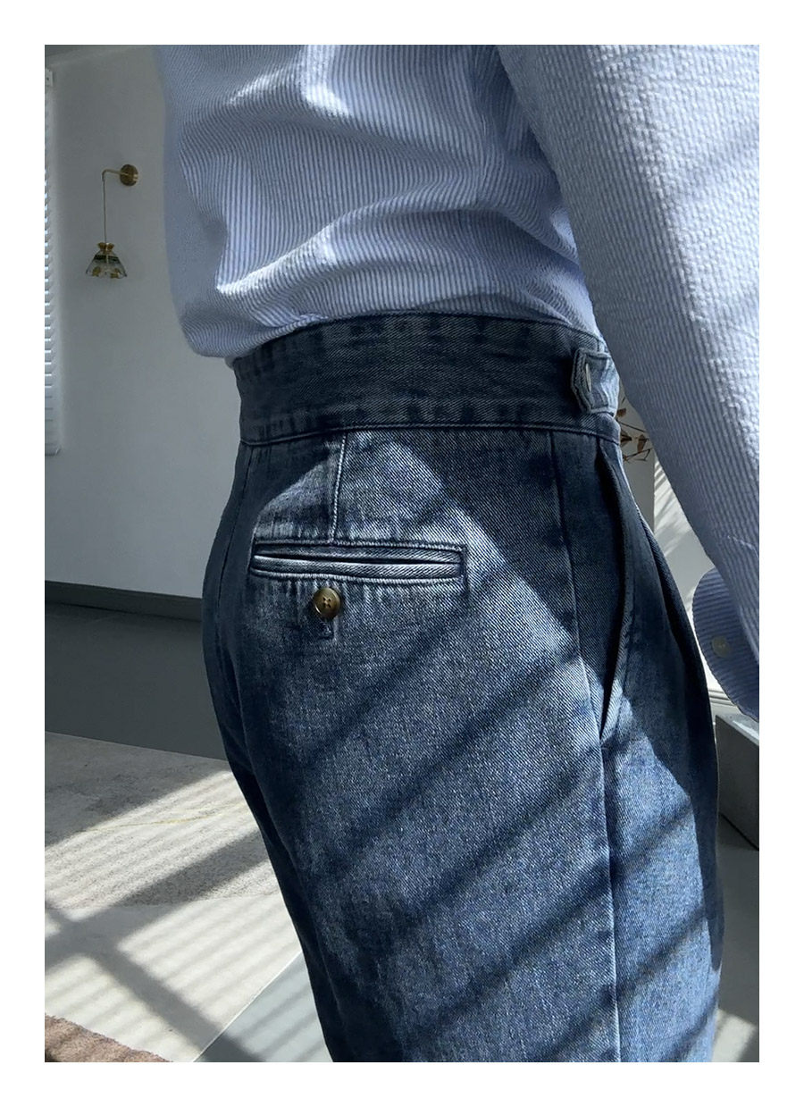 MONSEN Suitory Retro-Washed Naples Gurkha Jeans in Cotton product image