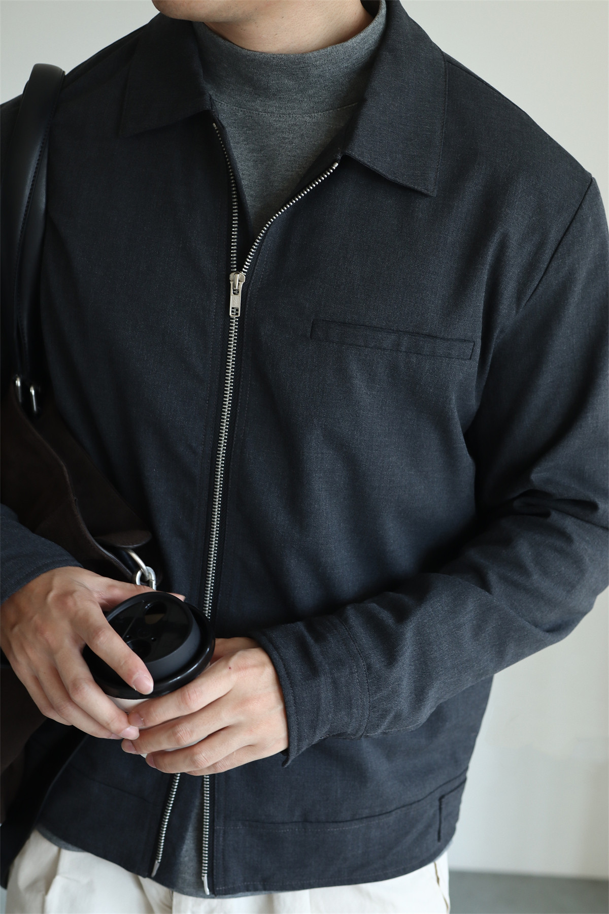 MONSEN Suitory Drapey Plain-Weave Lapel Jacket in Performance Blend product image