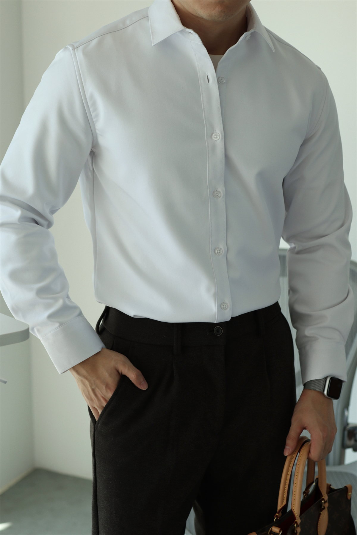 Non-Iron Fleece-Lined Stretch Shirt