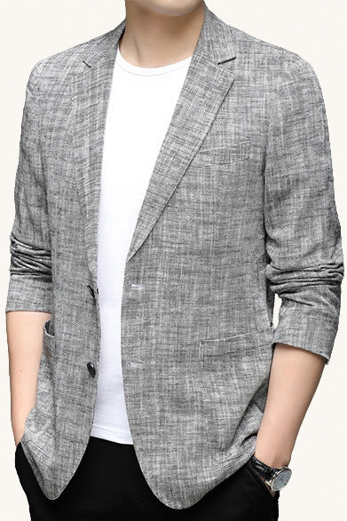 MONSEN Suitory Cotton & Linen Casual Jacket front view