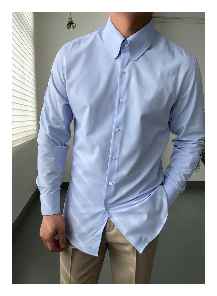 Vintage Rounded-Collar Dress Shirt