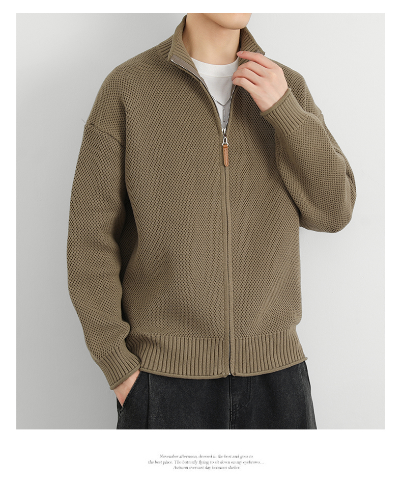 Cotton-Rich Knit Cardigan