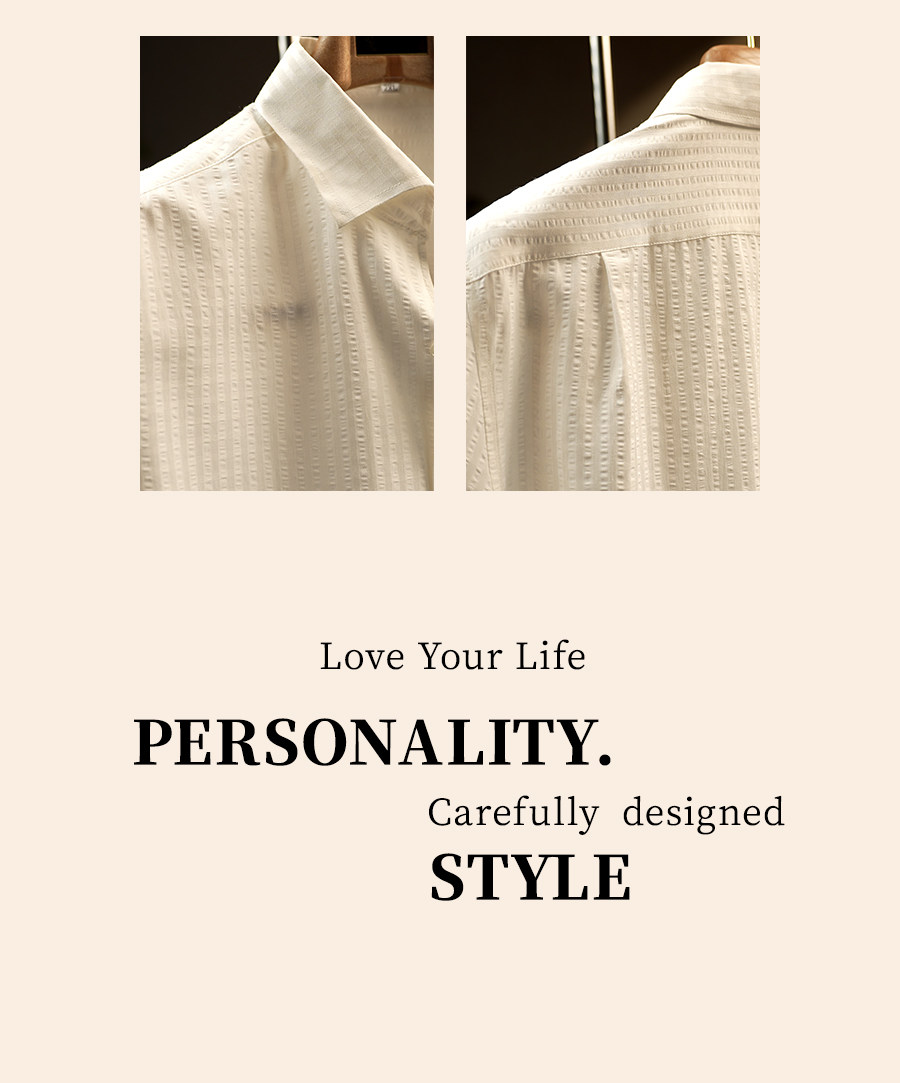 Seersucker One-Piece Collar Shirt