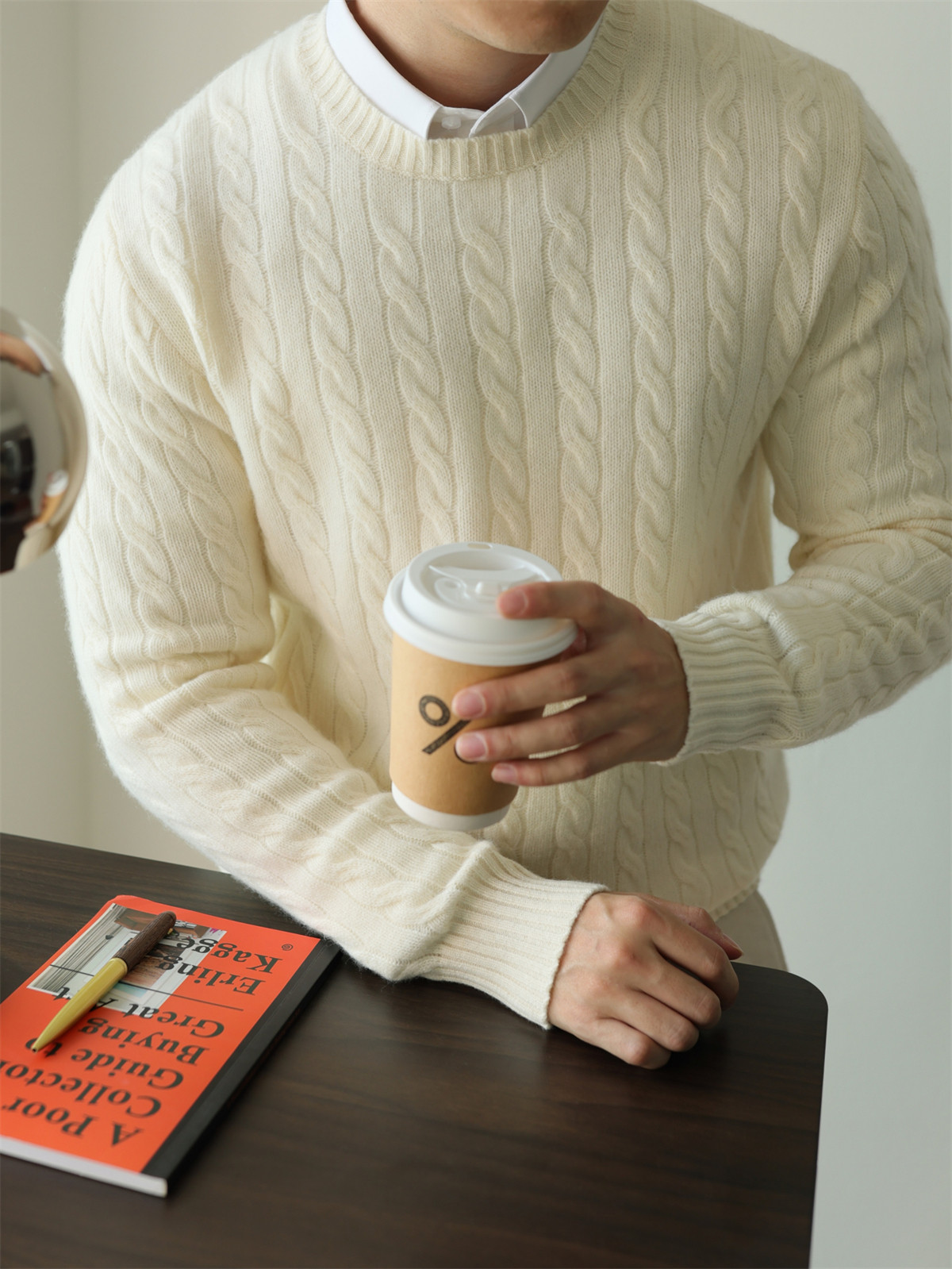 MONSEN Suitory Merino Wool Cable-Knit Sweater product image