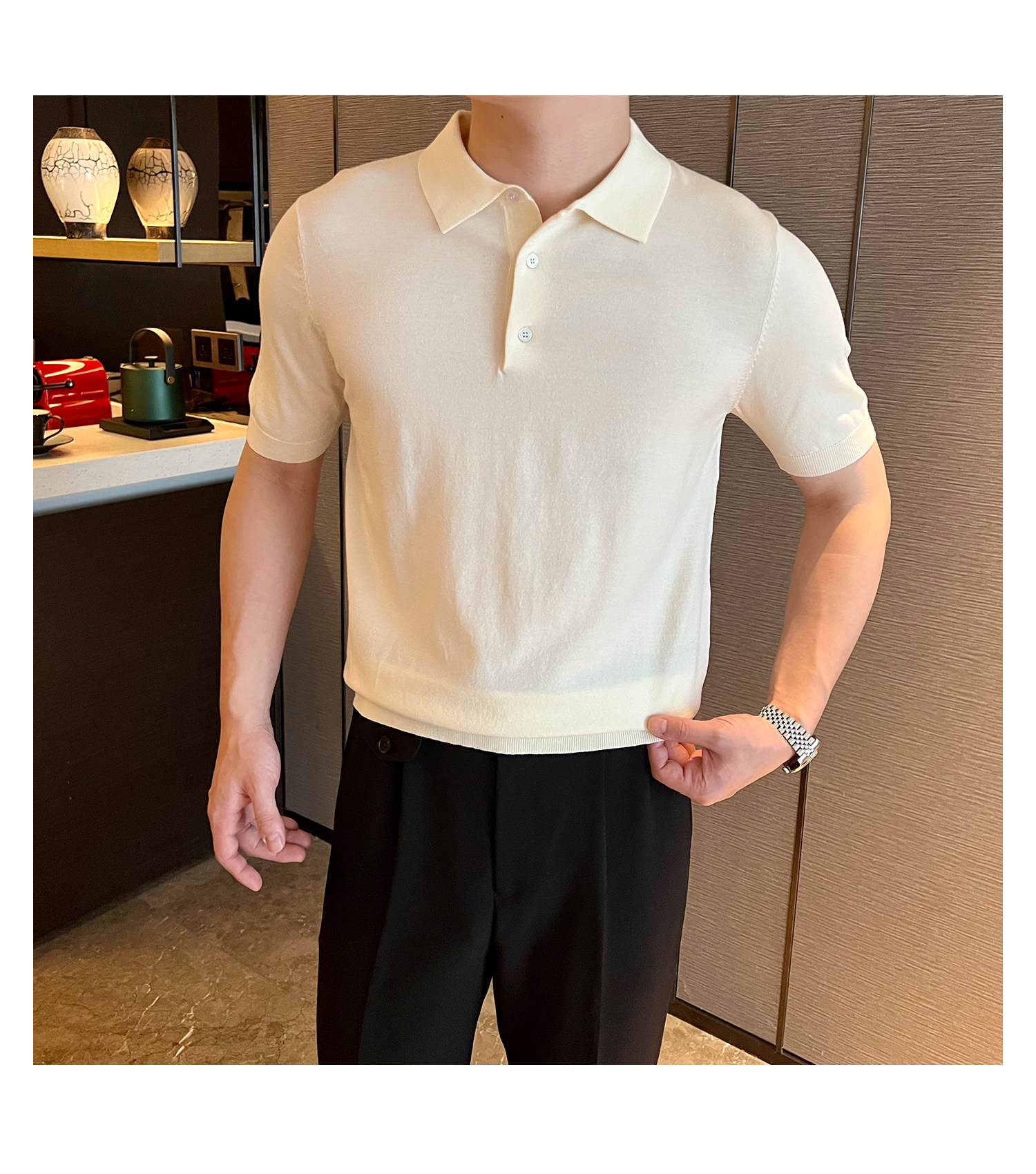 Slim-Fit Solid Knit Polo