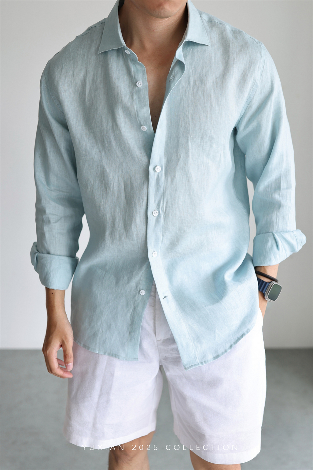 100% Linen Long-Sleeve Shirt