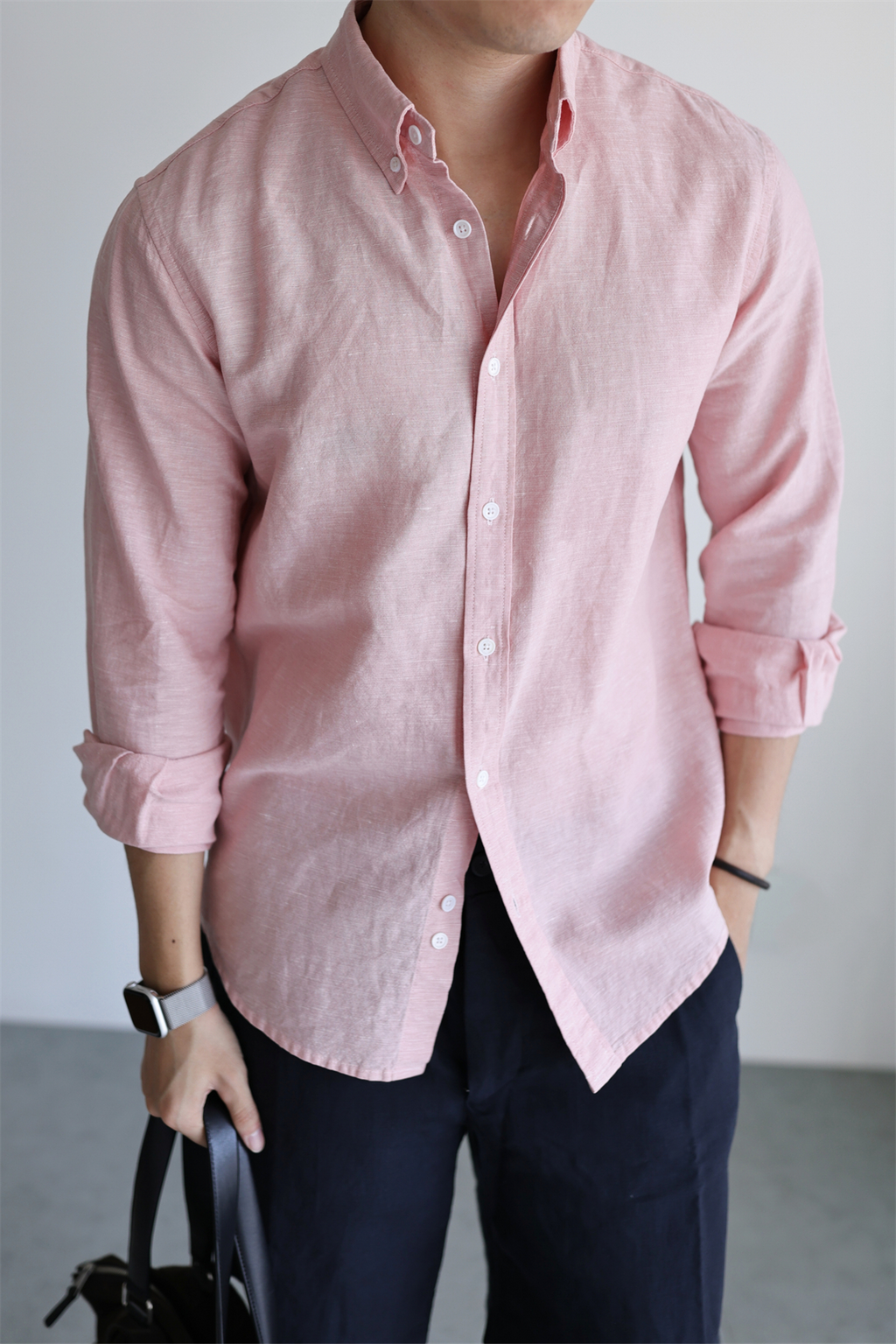 Linen-Cotton Yarn-Dyed Shirt