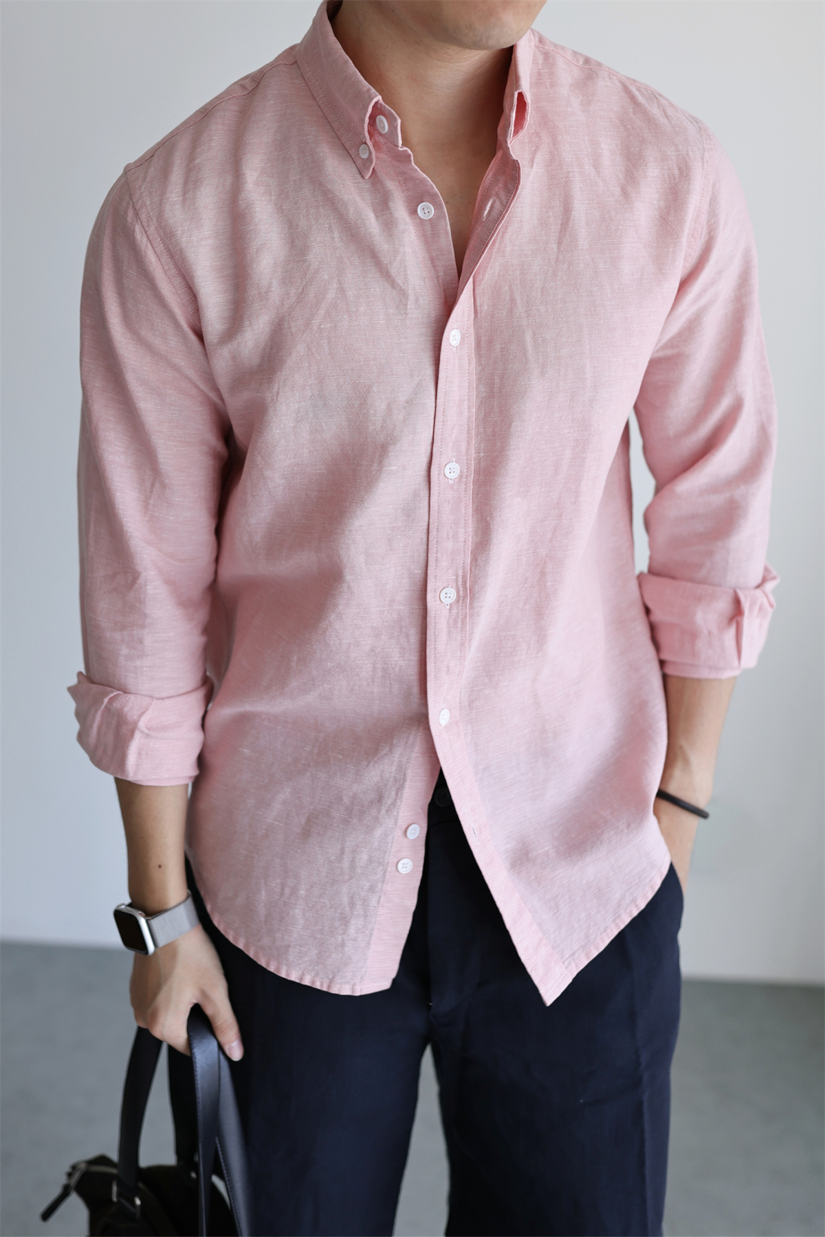 Linen-Cotton Yarn-Dyed Shirt