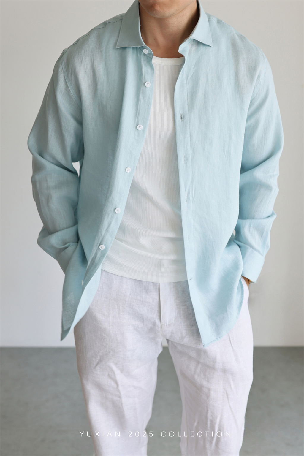 100% Linen Long-Sleeve Shirt