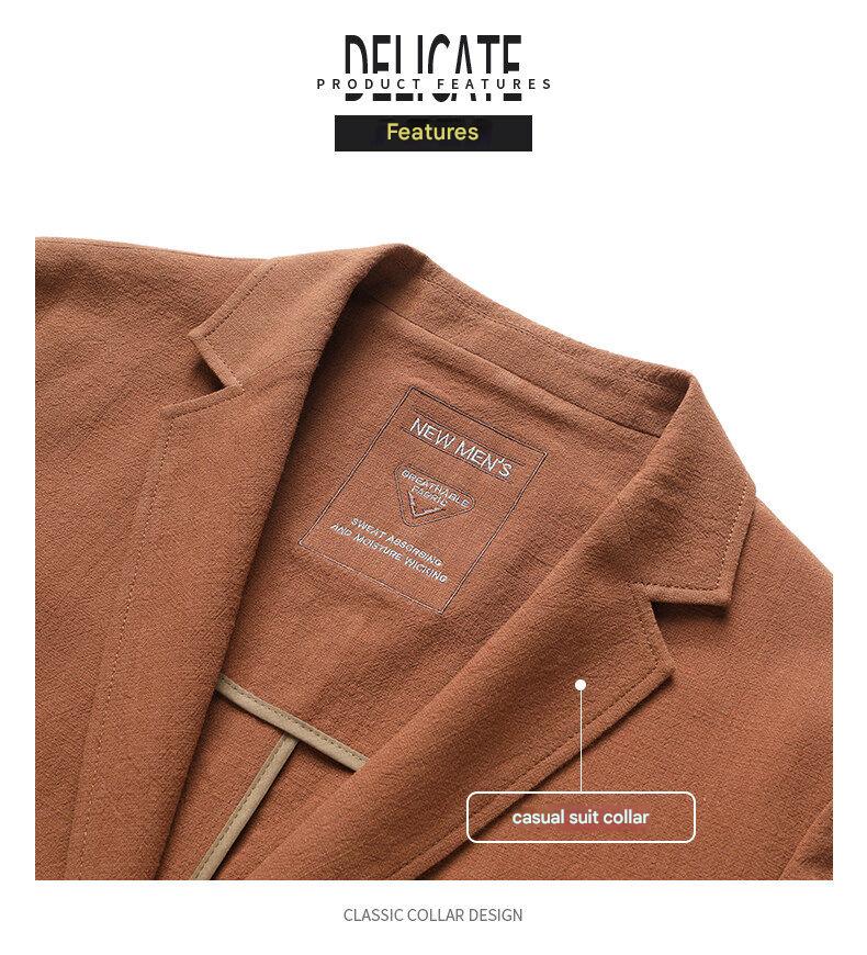 MONSEN Suitory 100% Cotton Single-Breasted Blazer product image