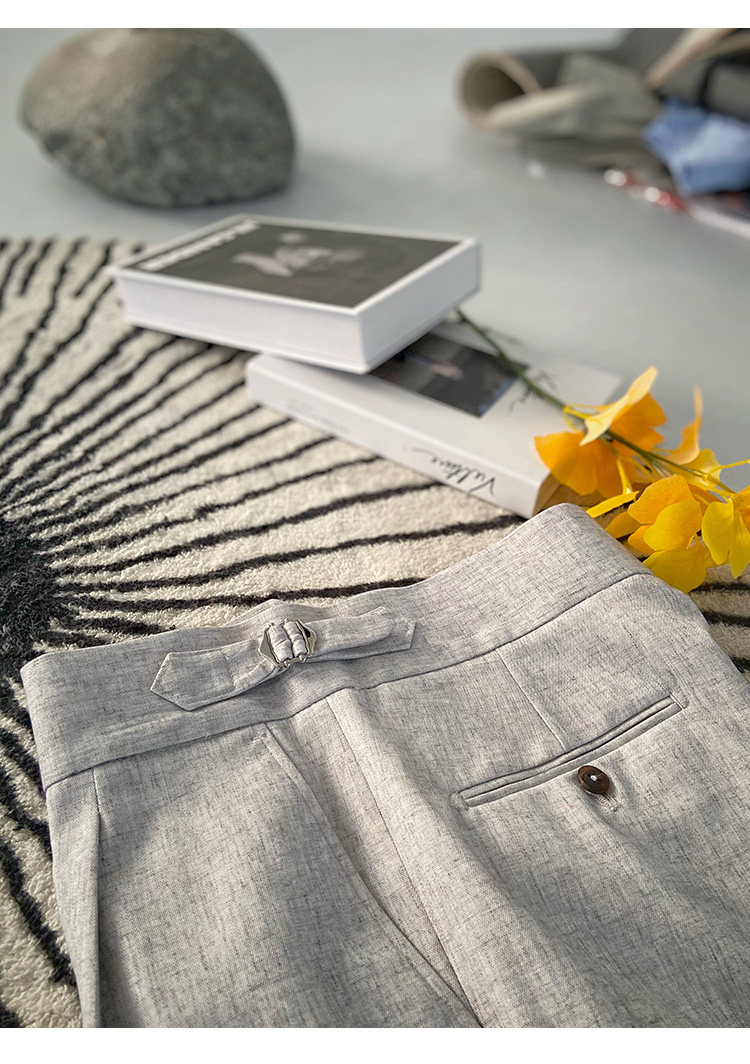 High-Waist Gray Trousers