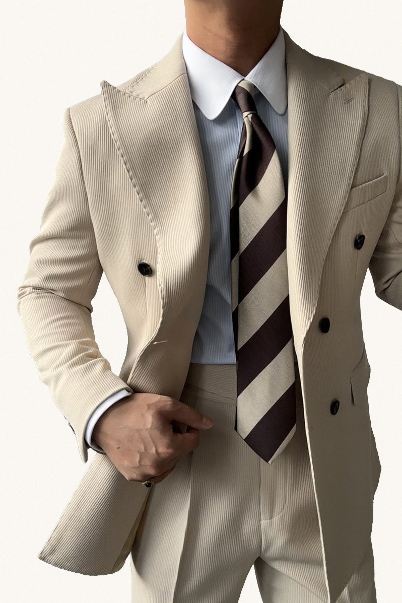 MONSEN Suitory Double-Breasted Striped Suit in Performance Blend product image