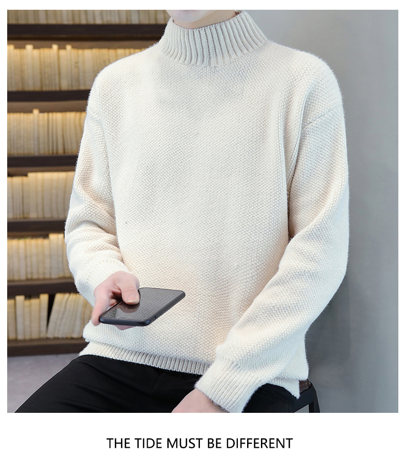 Mock-Neck Fleece Chenille Sweater