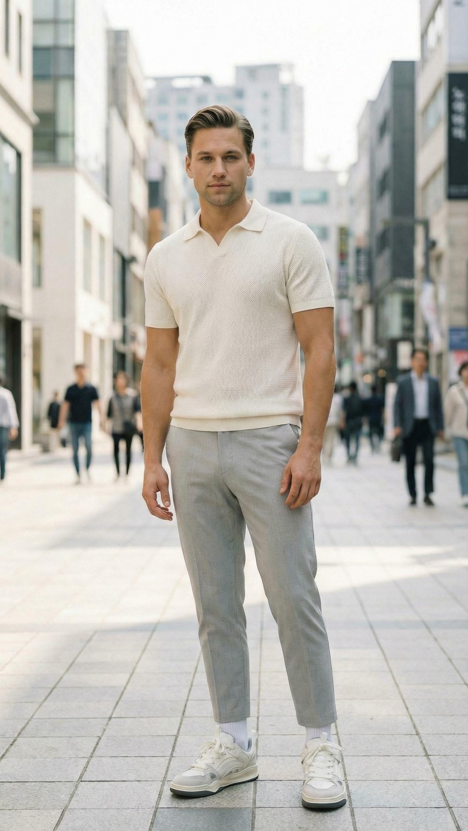 MONSEN Suitory White Low-Top Court Sneakers in Leather product image