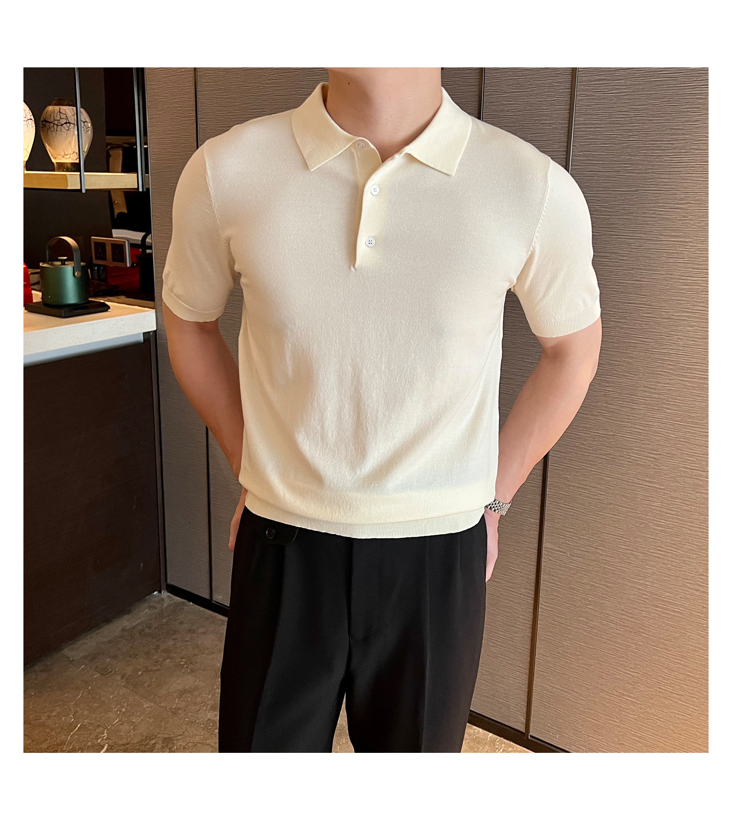 Slim-Fit Solid Knit Polo