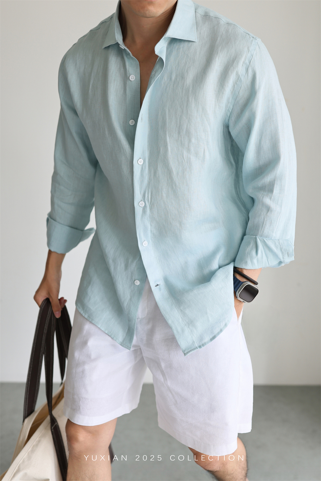 100% Linen Long-Sleeve Shirt