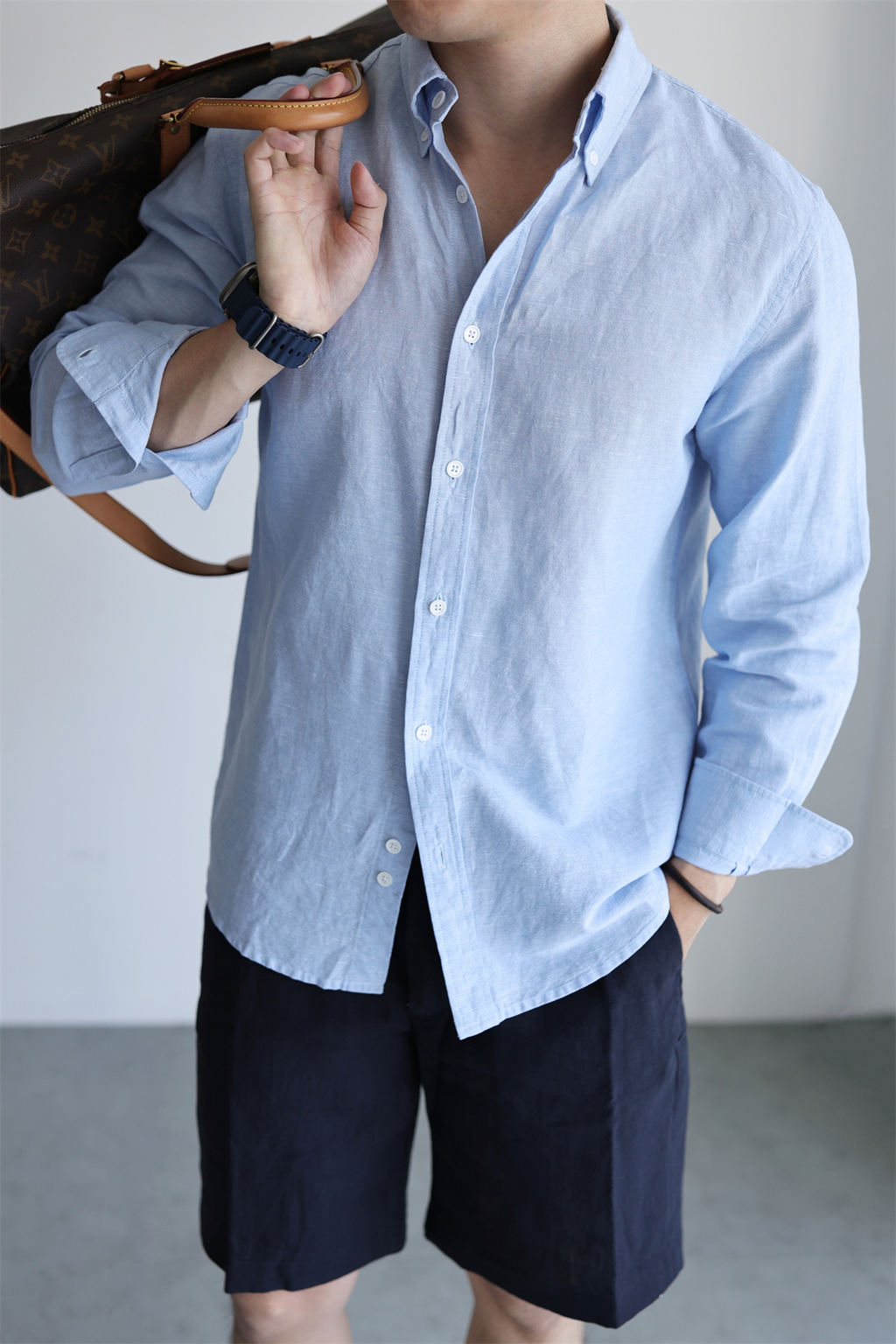 Linen-Cotton Yarn-Dyed Shirt