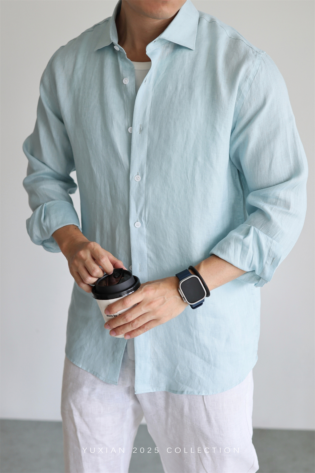 100% Linen Long-Sleeve Shirt