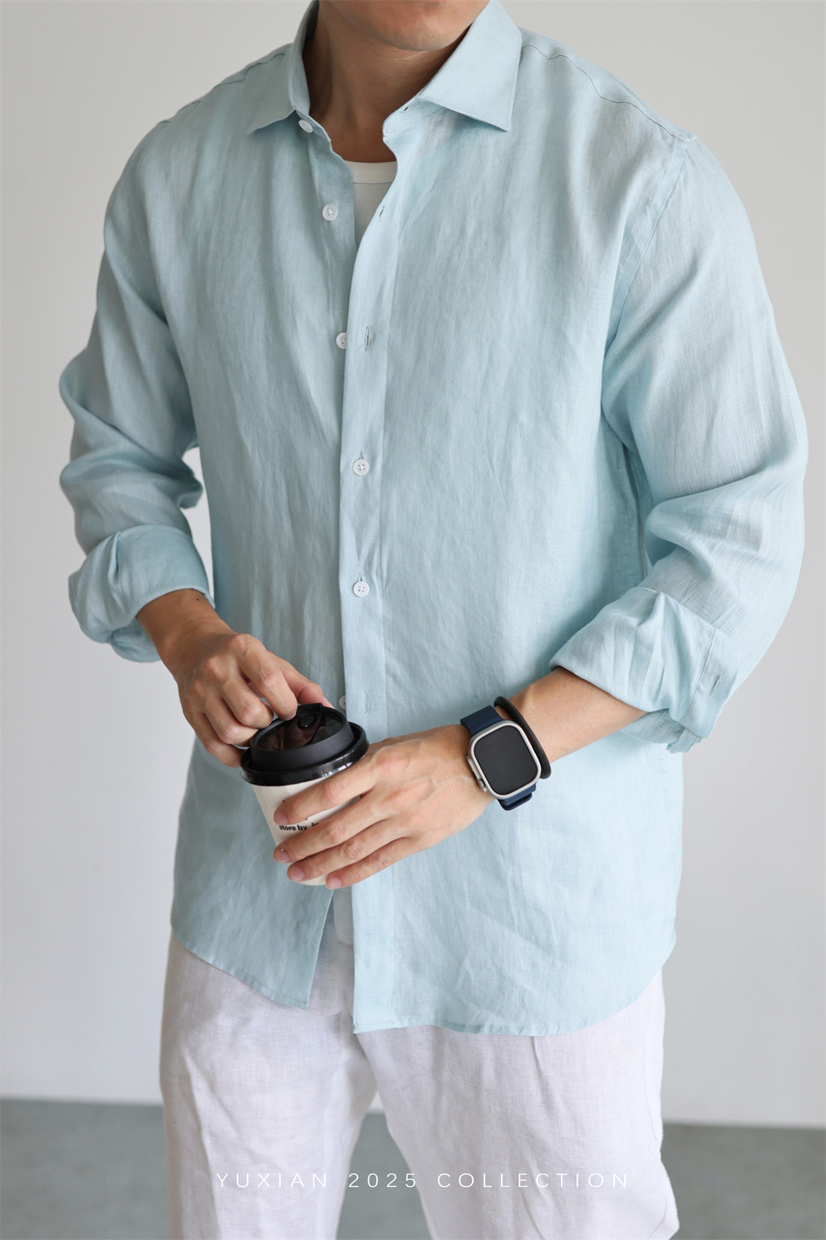 100% Linen Long-Sleeve Shirt
