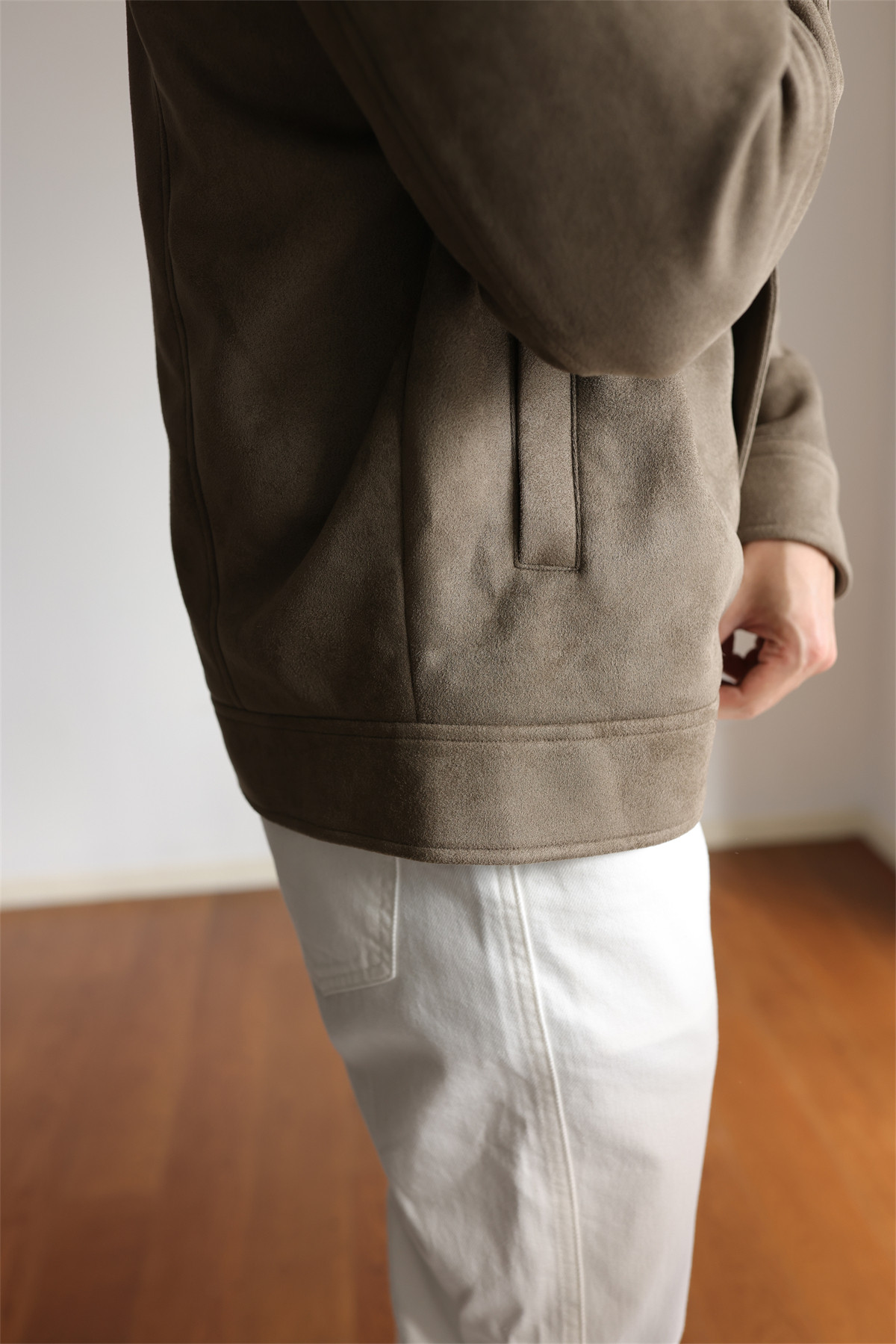MONSEN Suitory Double-Brushed Faux Suede Lapel Jacket product image