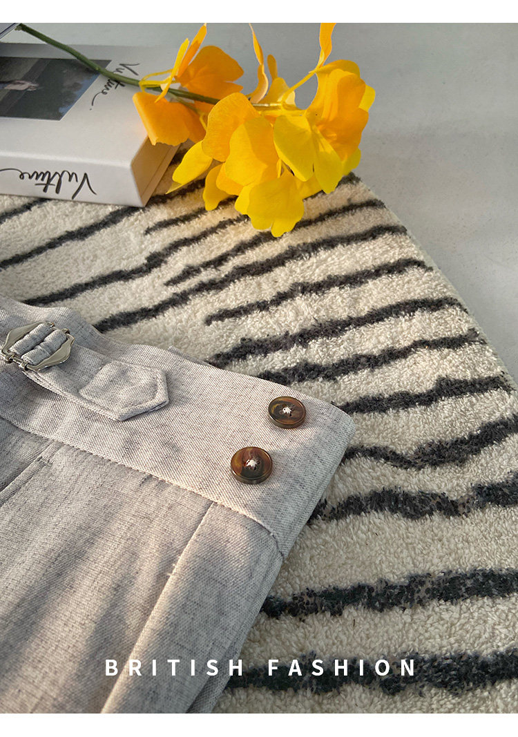 High-Waist Gray Trousers