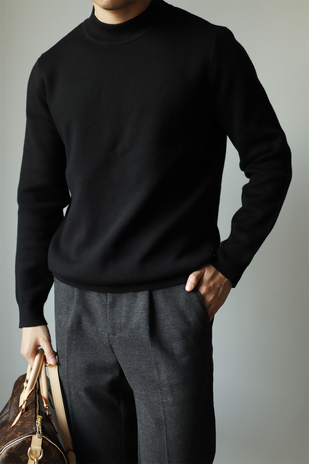 MONSEN Suitory Mid-Neck Ribbed Knit in Cotton product image