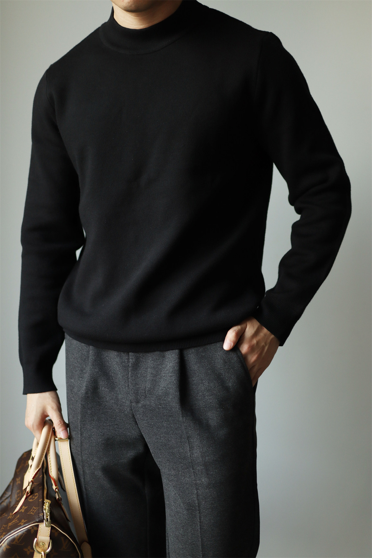MONSEN Suitory Mid-Neck Ribbed Knit in Cotton product image