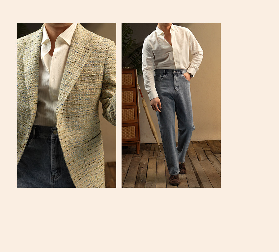 Seersucker One-Piece Collar Shirt