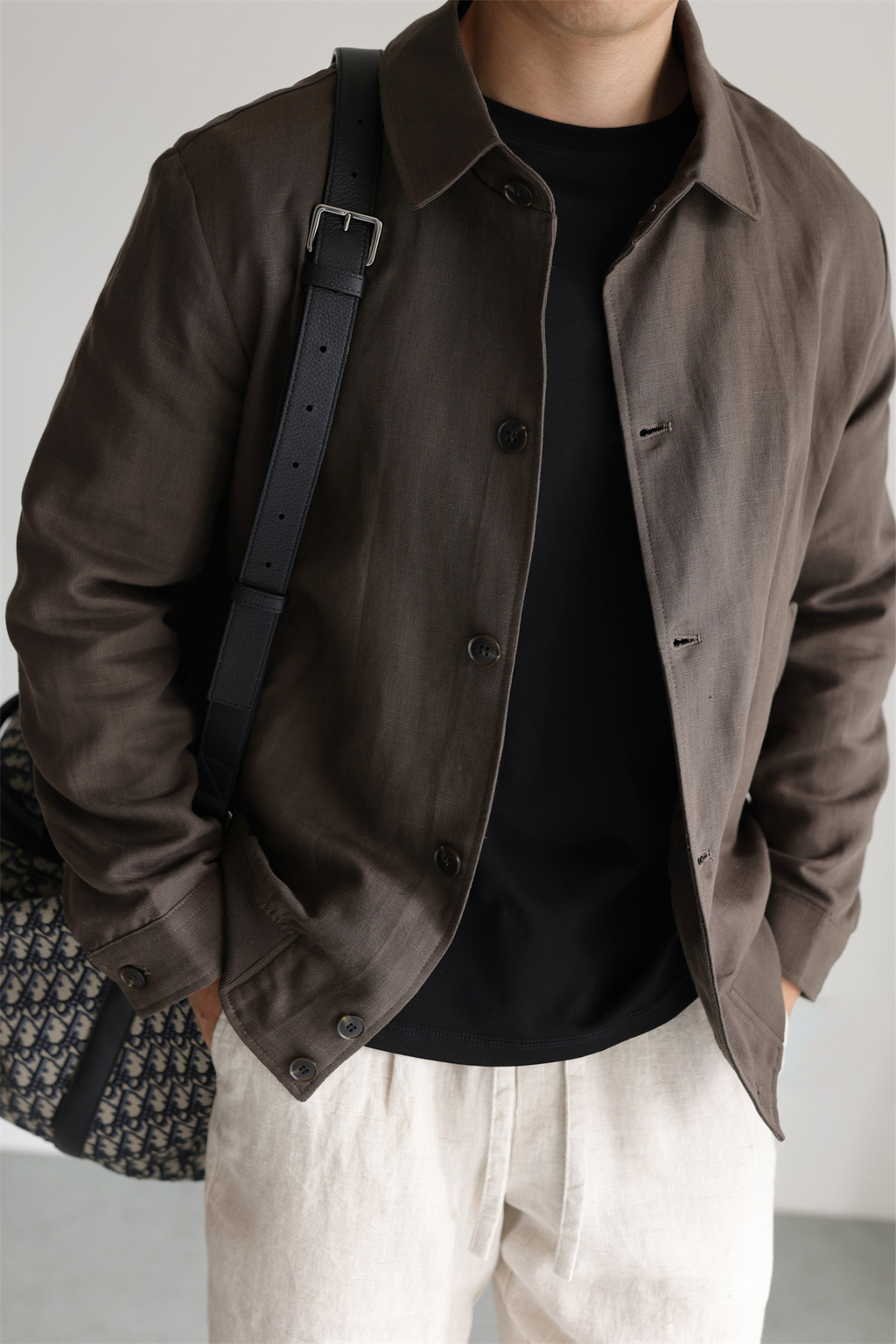 MONSEN Suitory Tencel-Linen Lightweight Sheen Lapel Jacket product image