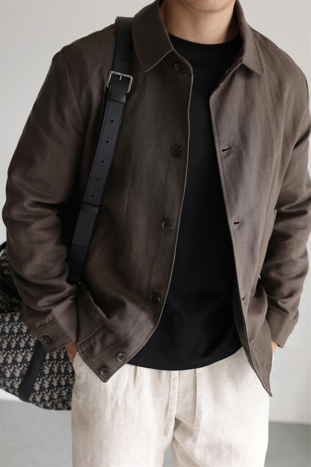 MONSEN Suitory Tencel-Linen Lightweight Sheen Lapel Jacket product image
