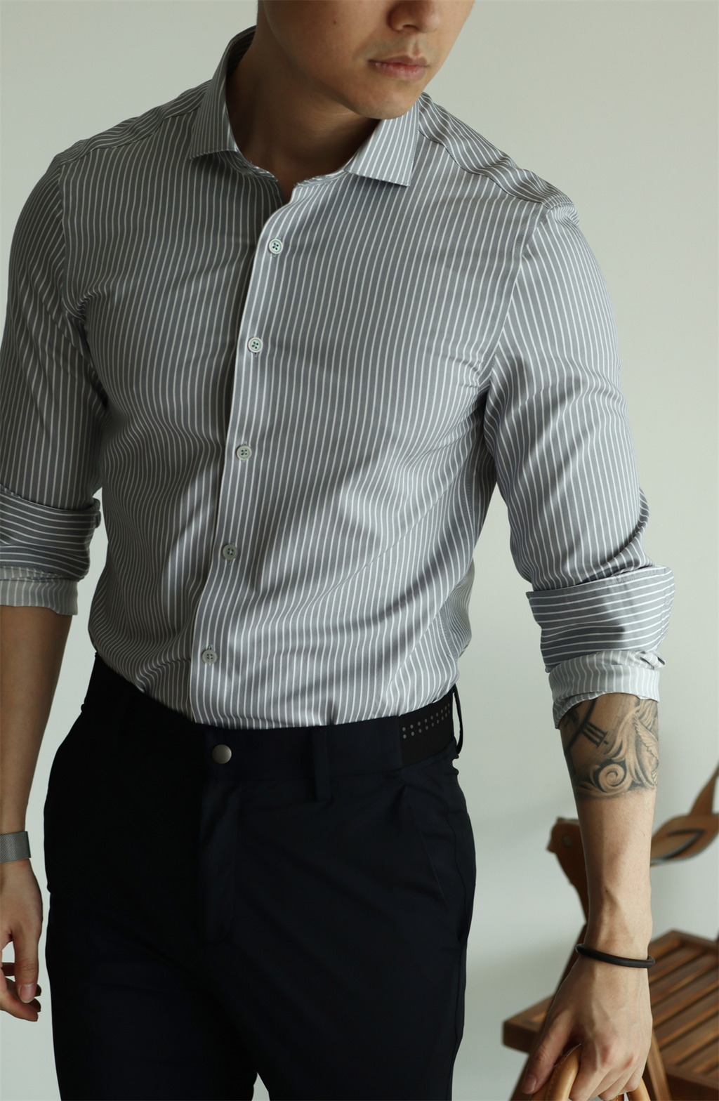 Lenzing Modal Vertical-Stripe Shirt