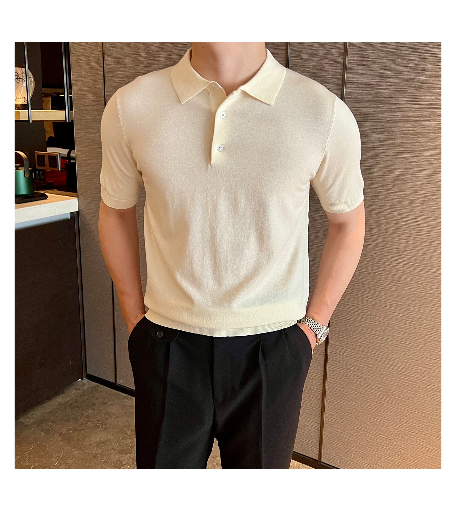Slim-Fit Solid Knit Polo
