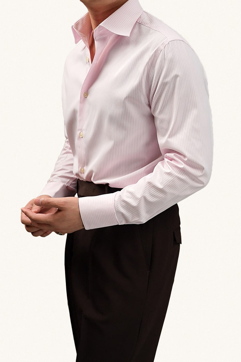 MONSEN Suitory Windsor-Collar Stripe Shirt in Cotton product image