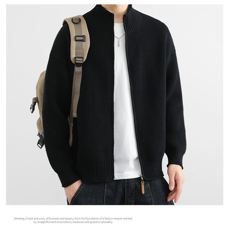 Cotton-Rich Knit Cardigan