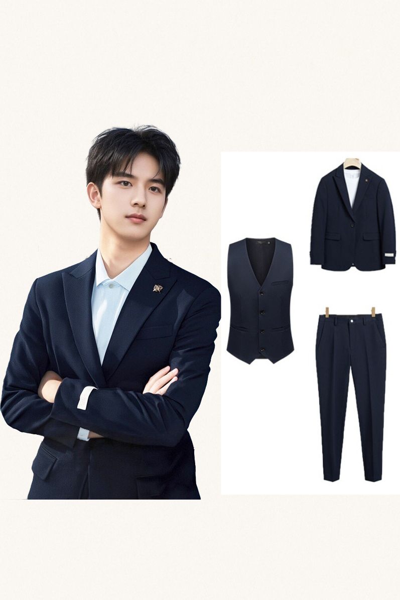MONSEN Suitory Slim-Fit British Style Solid Suit in Performance Blend product image